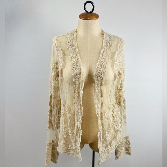 Sundance Journey Begins Sheer Lace Cardigan Jacket NWOT Small - Picture 2 of 6